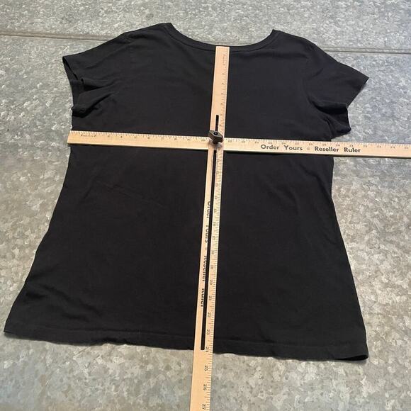 Harley Davidson Eagle Graphic V Neck Tee Shirt Womens 2XL XXL Black Biker - Picture 7 of 9